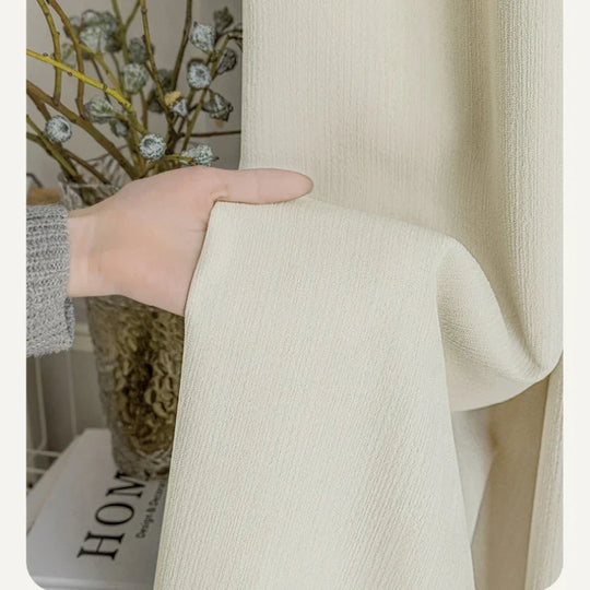 Rideau occultant en velours blanc crème sur mesure