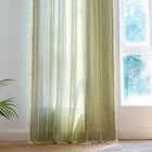 Rideau occultant bohème vert sauge jacquard, 1 panneau