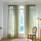 Rideau occultant bohème vert sauge jacquard, 1 panneau
