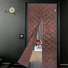 Rideau isolant magnétique pour porte d'entrée brun 0,85 x 2,05 m