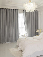 Rideau gris double couche personnalisable et tamisant