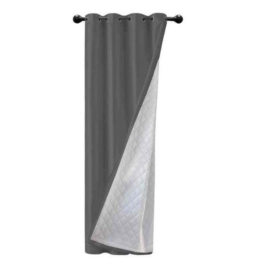 Rideau isolant thermique et phonique pour porte gris 100x200 cm
