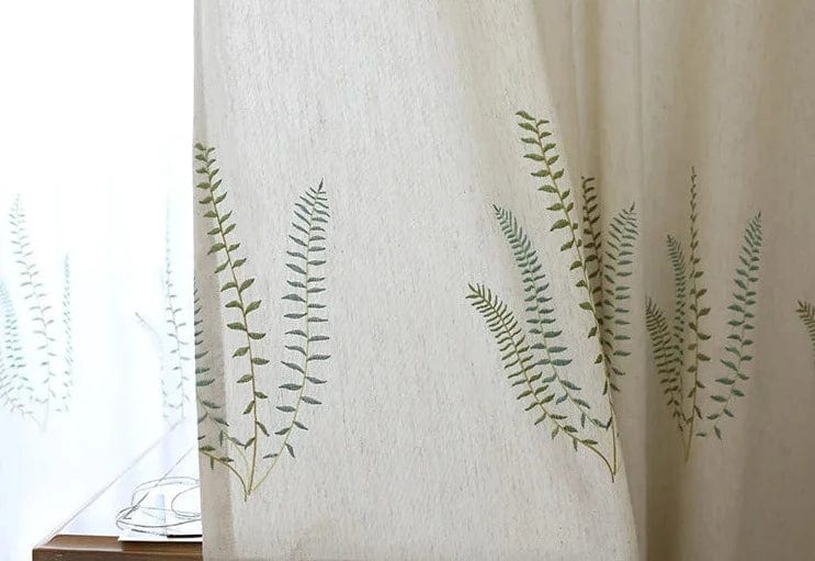 Rideau en lin à motifs floraux, occultant ou voile