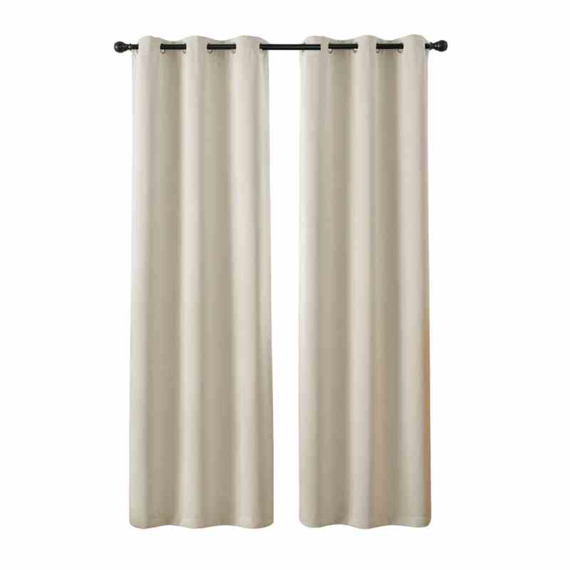Rideau occultant thermique beige à œillets