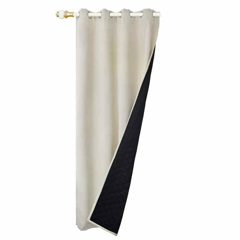 Rideau occultant thermique et phonique beige à œillets