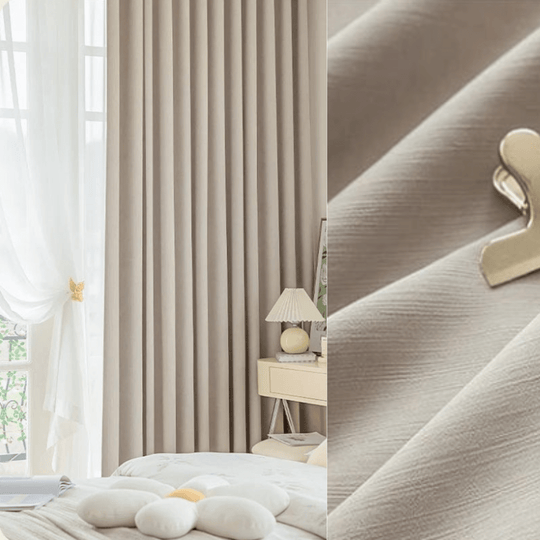 Rideau occultant beige moderne pour salon