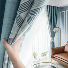 Rideau occultant bleu lac pour salon