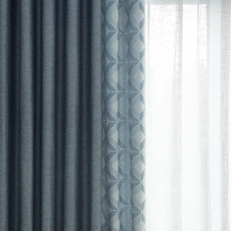 Rideau occultant bleu nordique pour salon