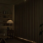 Rideau salon bleu occultant moderne
