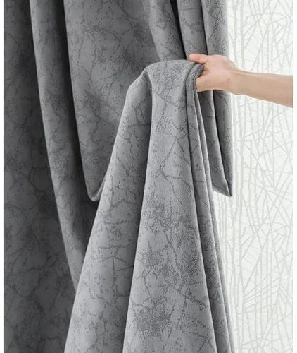 Rideau occultant gris en velours vintage pour salon