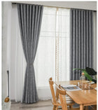 Rideau occultant gris en velours vintage pour salon