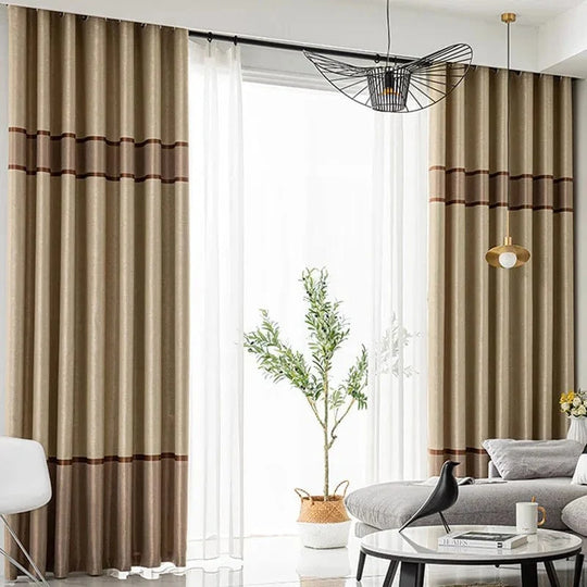 Rideau occultant marron clair moderne pour salon