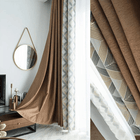 Rideau occultant marron pour salon, hauteur 250 cm