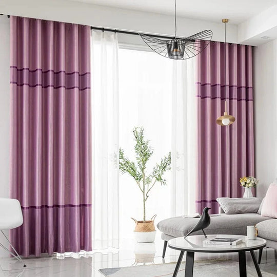 Rideau occultant rose moderne pour salon