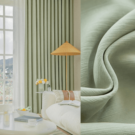 Rideau occultant vert moderne pour salon
