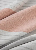 Rideau thermique rose, gris et blanc sur mesure
