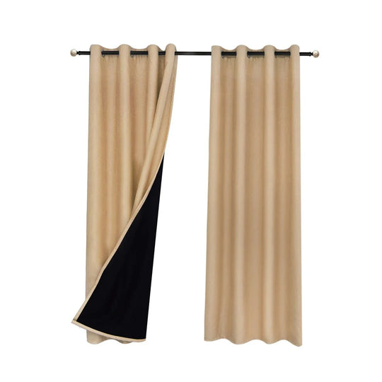 Rideau thermique occultant beige classique