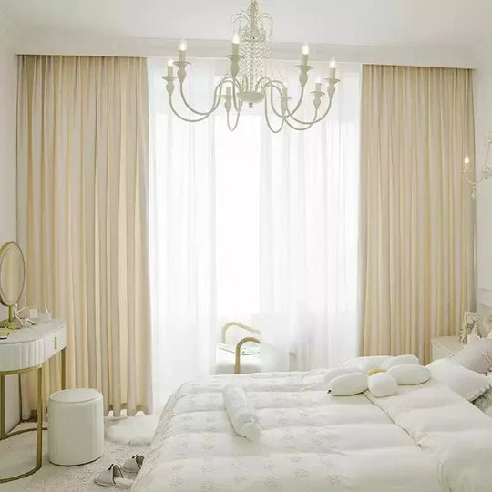 Rideau velours beige occultant