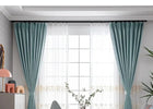 Rideau occultant en velours bleu, sur mesure