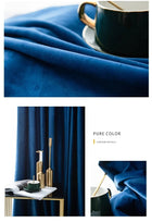 Rideau en velours bleu occultant doux