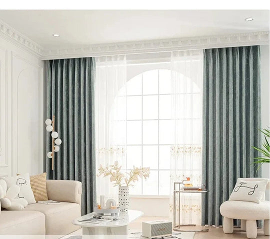 Rideau occultant en velours gris, hauteur 250 cm