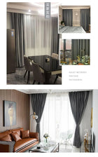 Rideau en velours gris occultant chic