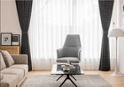 Rideau occultant en velours gris vintage