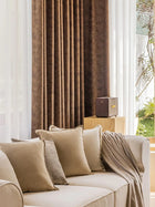 Rideau occultant en velours marron vintage