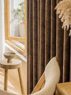 Rideau occultant en velours marron vintage