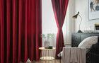 Rideau en velours rouge occultant, sur mesure