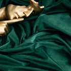 Rideau en velours vert occultant avec finitions au choix