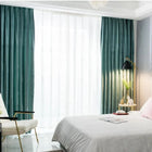 Rideau occultant en velours vert, sur mesure